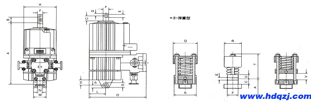 DEd隔爆型电力液压推动器外形尺寸图