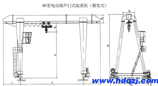 MH型单梁59白菜网论坛外形图