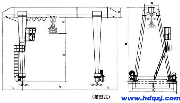 MHZ型电动葫芦抓斗59白菜网论坛结构图